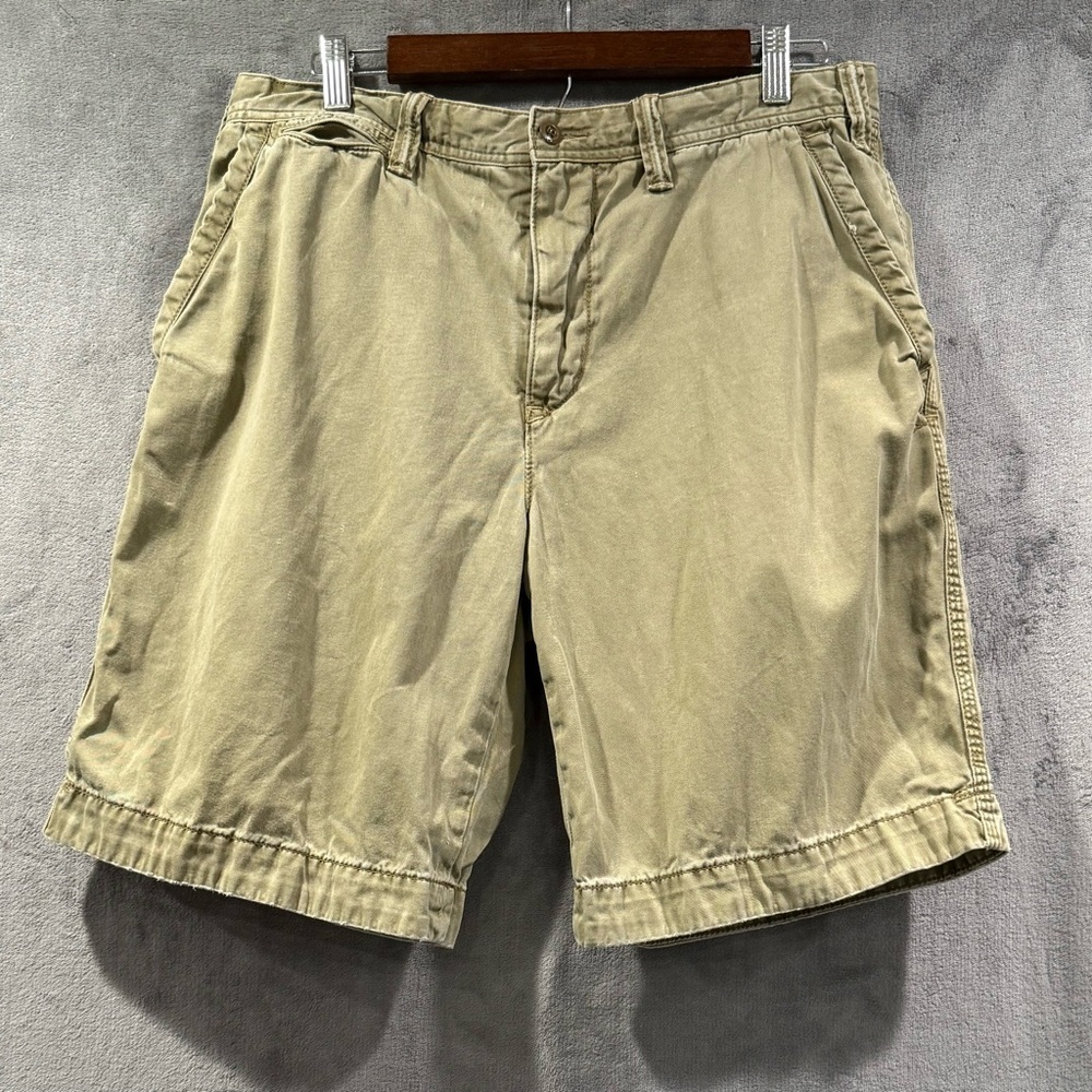 Polo Ralph Lauren Mens Shorts Size 33 Drawstrings Khaki Beige Flap Pockets